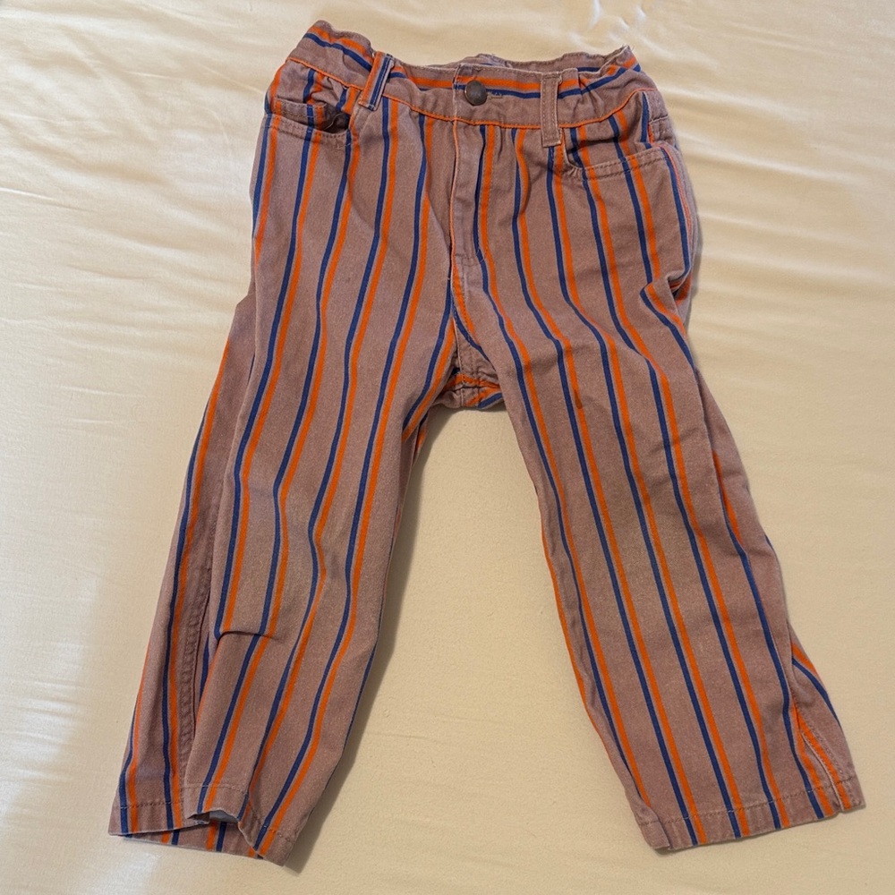 Striped Kids denim - Orange and Blue